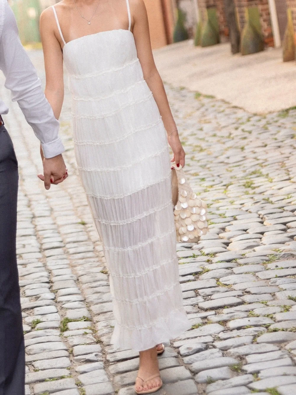 Abercrombie White Tiered Maxi Dress